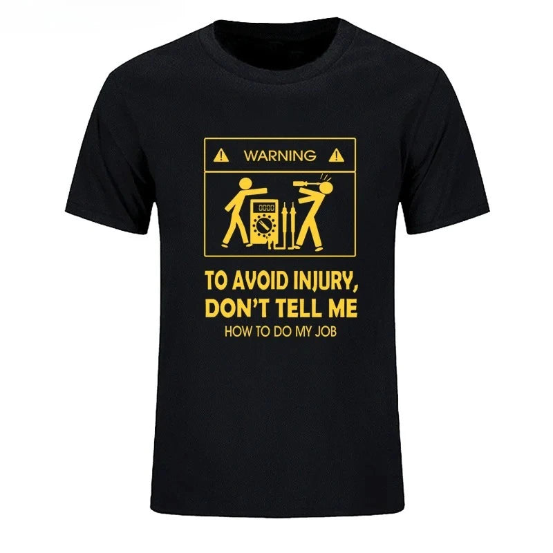 "Don’t Tell Me How To Do My Job" Funny Electrician T-Shirt | Vintage Graphic Tee | Cool Casual Y2K Streetwear Top