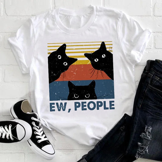 Cat Graphic T-Shirt – Cute Funny Animal Print Tee | Aesthetic Y2K Streetwear | Casual Graphic T-Shirt 2025 Streetwear Y2K