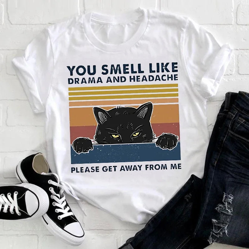 Cat Graphic T-Shirt – Cute Funny Animal Print Tee | Aesthetic Y2K Streetwear | Casual Graphic T-Shirt 2025 Streetwear Y2K